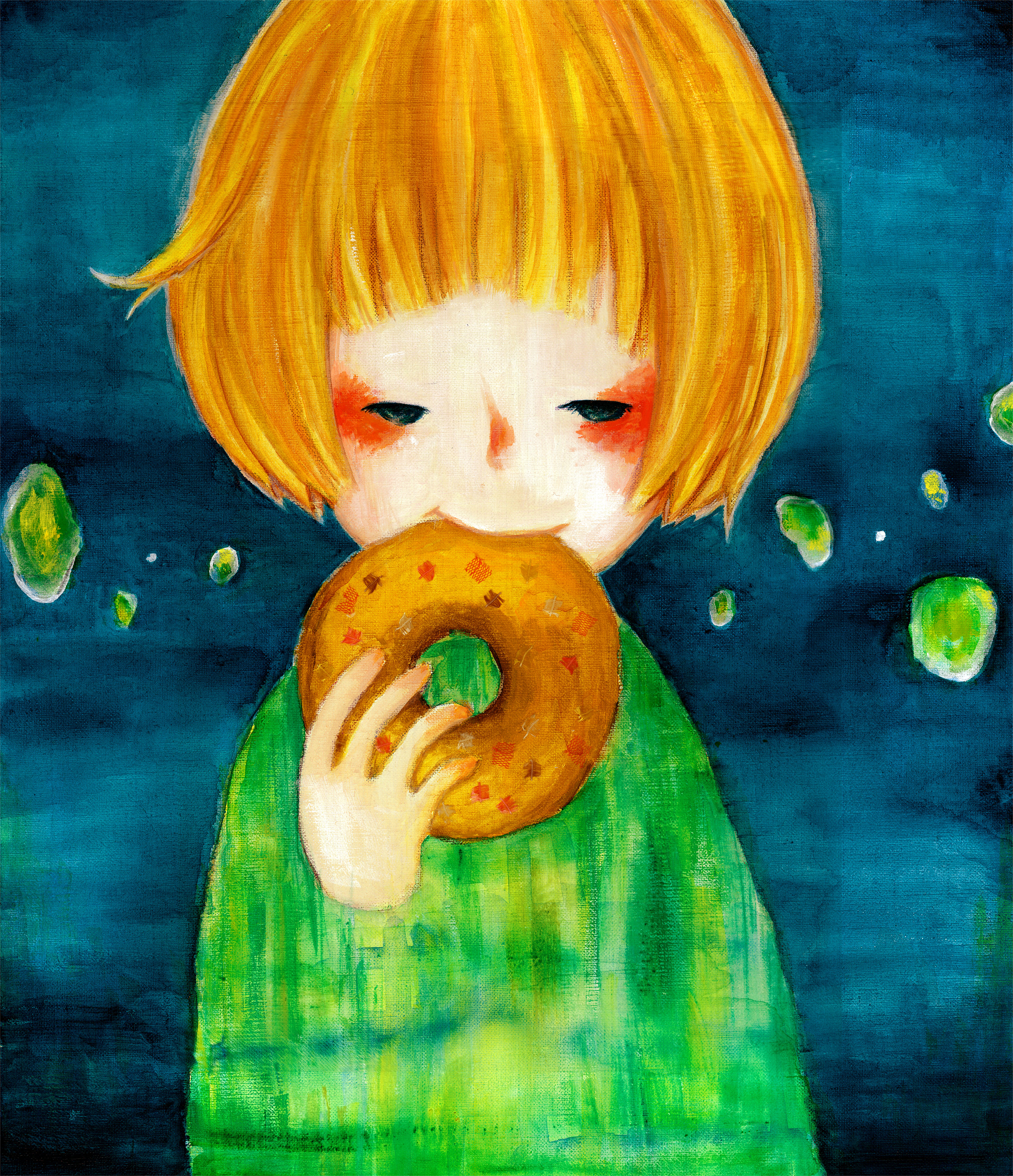 寝ぐせとドーナツと夢の続き Bed Hair And Donuts The Continuation Of A Dream 現代アート 絵画の通販 販売サイト Thisisgallery ディスイズギャラリー