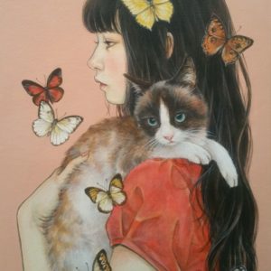 猫 女の子 イラスト アート インテリア絵画の通販 販売サイト Thisisgallery ディスイズギャラリー