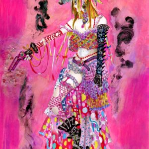 狼 オオカミ 女の子 少女 カラフル マルチカラー レース ポップ ピンク 現代アート 絵画の通販 販売サイト Thisisgallery ディスイズギャラリー