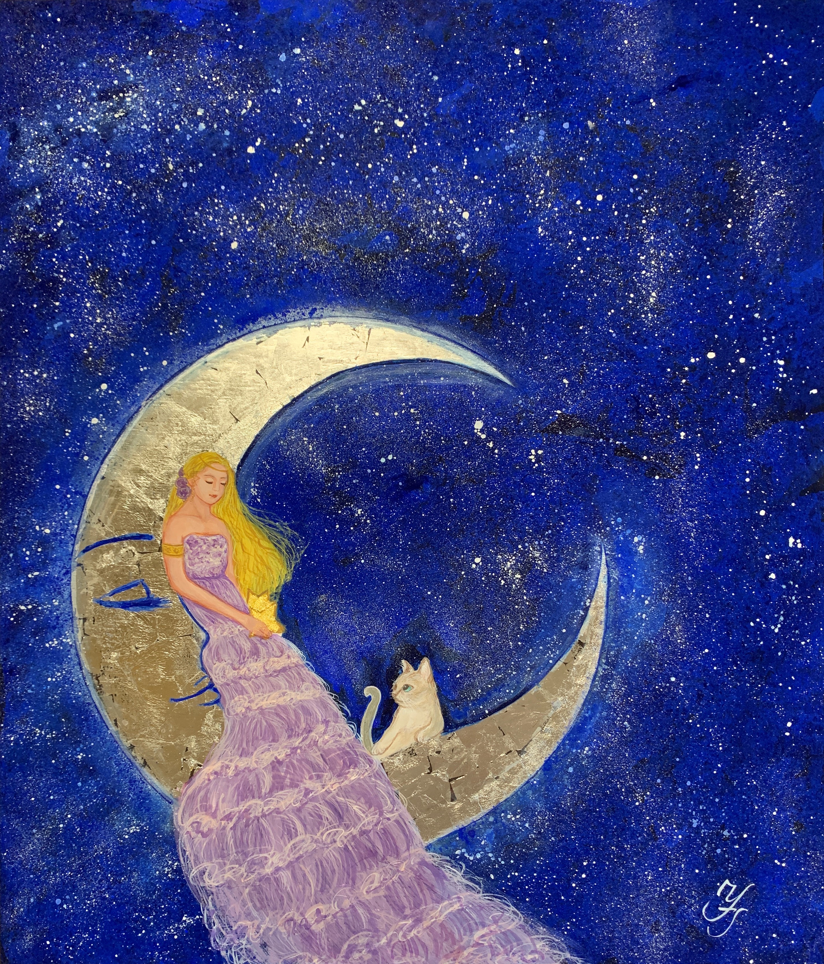 Moonlight Goddess 月下夢幻～月女神 | インテリア絵画 アートの専門 