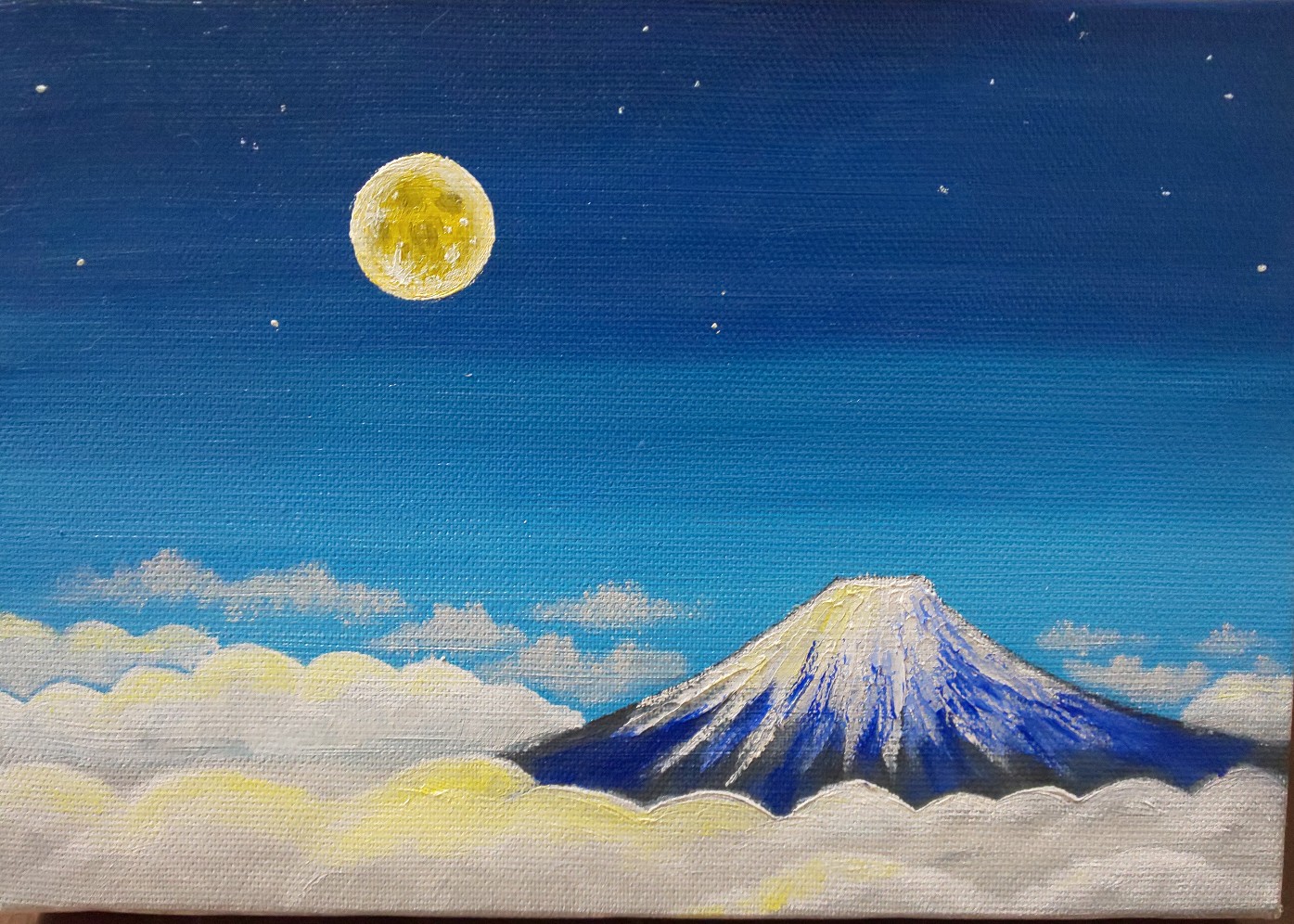 富士山と月 | アート・インテリア絵画の通販・販売サイト