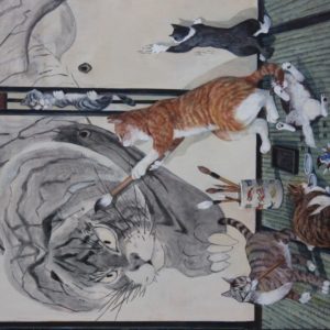 猫、動物、アート、日本画、アクリル  現代アート 絵画の通販・販売 