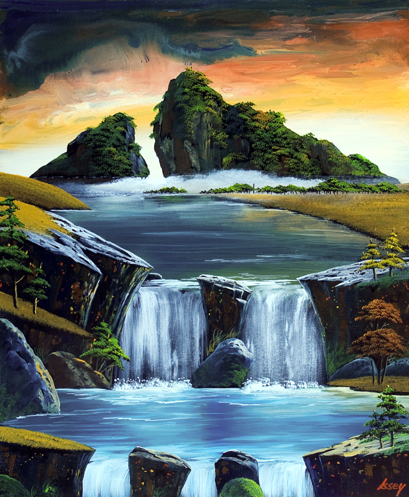 【限定セール2024】奇山の滝 自然、風景画