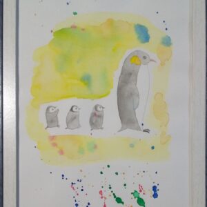 ペンギン 動物 かわいい 可愛い 癒し 癒される イラスト 手描きイラスト 水彩画 現代アート 絵画の通販 販売サイト Thisisgallery ディスイズギャラリー