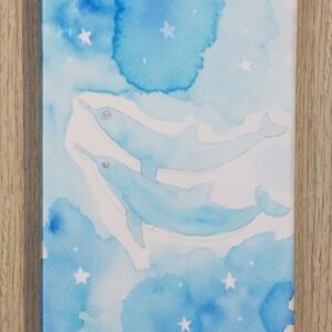 イルカ 動物 かわいい 可愛い 癒し 癒される イラスト 手描きイラスト 水彩画 アート インテリア絵画の通販 販売サイト Thisisgallery ディスイズギャラリー