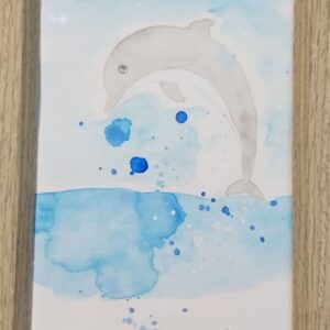 イルカ 動物 かわいい 可愛い 癒し 癒される イラスト 手描きイラスト 水彩画 アート インテリア絵画の通販 販売サイト Thisisgallery ディスイズギャラリー