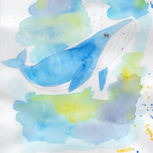 クジラ 動物 癒し 癒される かわいい 可愛い イラスト 手描きイラスト 現代アート 絵画の通販 販売サイト Thisisgallery ディスイズギャラリー