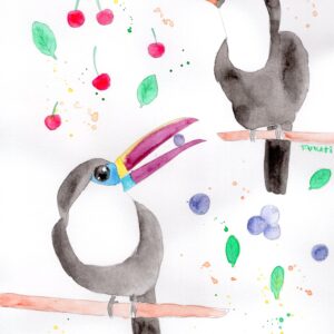 オオハシ 動物 鳥 可愛い かわいい 癒し 癒される イラスト 手描きイラスト 水彩画 現代アート 絵画の通販 販売サイト Thisisgallery ディスイズギャラリー