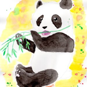 パンダ 動物 可愛い かわいい 癒し 癒される イラスト 手描きイラスト 水彩画 現代アート 絵画の通販 販売サイト Thisisgallery ディスイズギャラリー