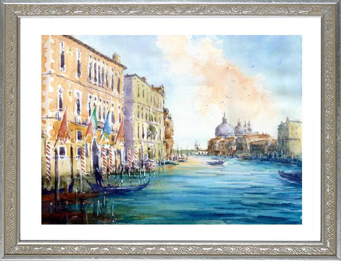 原画#1760 ベネチア イタリア 水彩画 ドローイング アート 絵画 