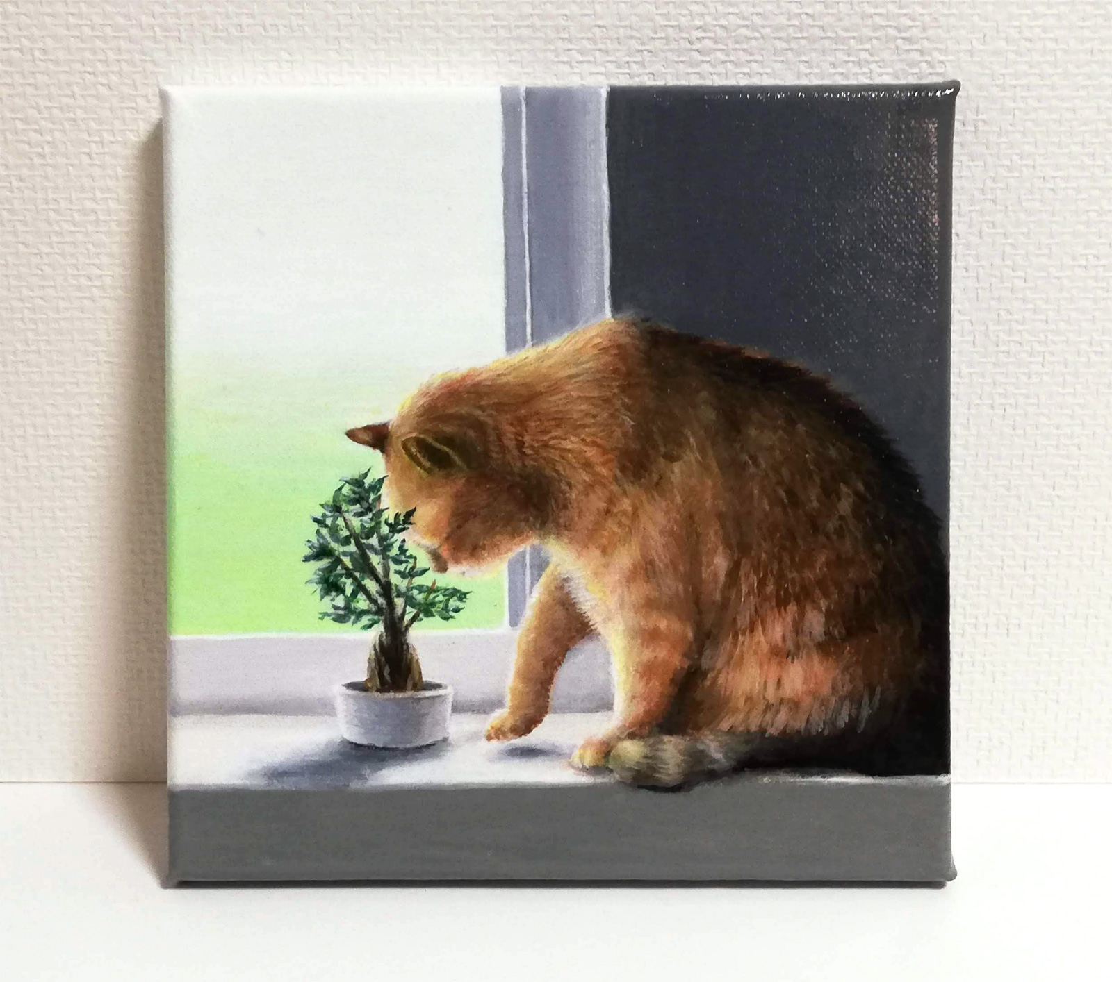 絵画 猫(アクリル絵の具) - 美術品/アンティーク