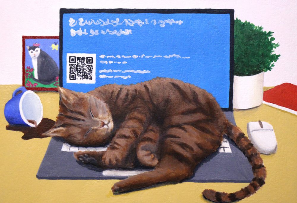 猫用パソコン | アート・インテリア絵画の通販・販売サイト