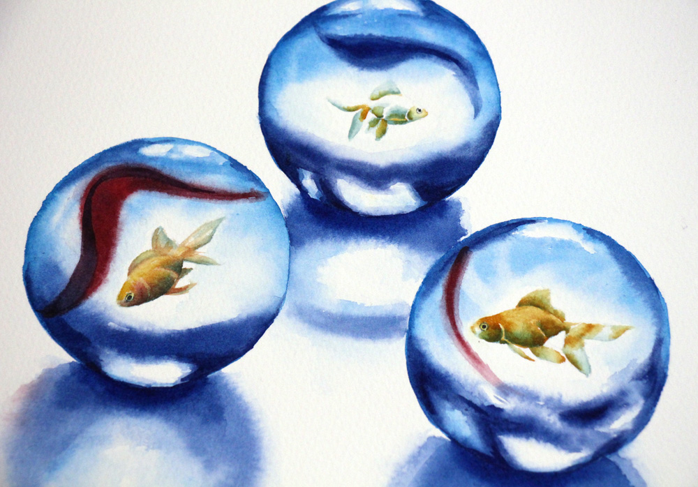 ビー玉金魚 | インテリア絵画 アートの専門通販 thisisgallery