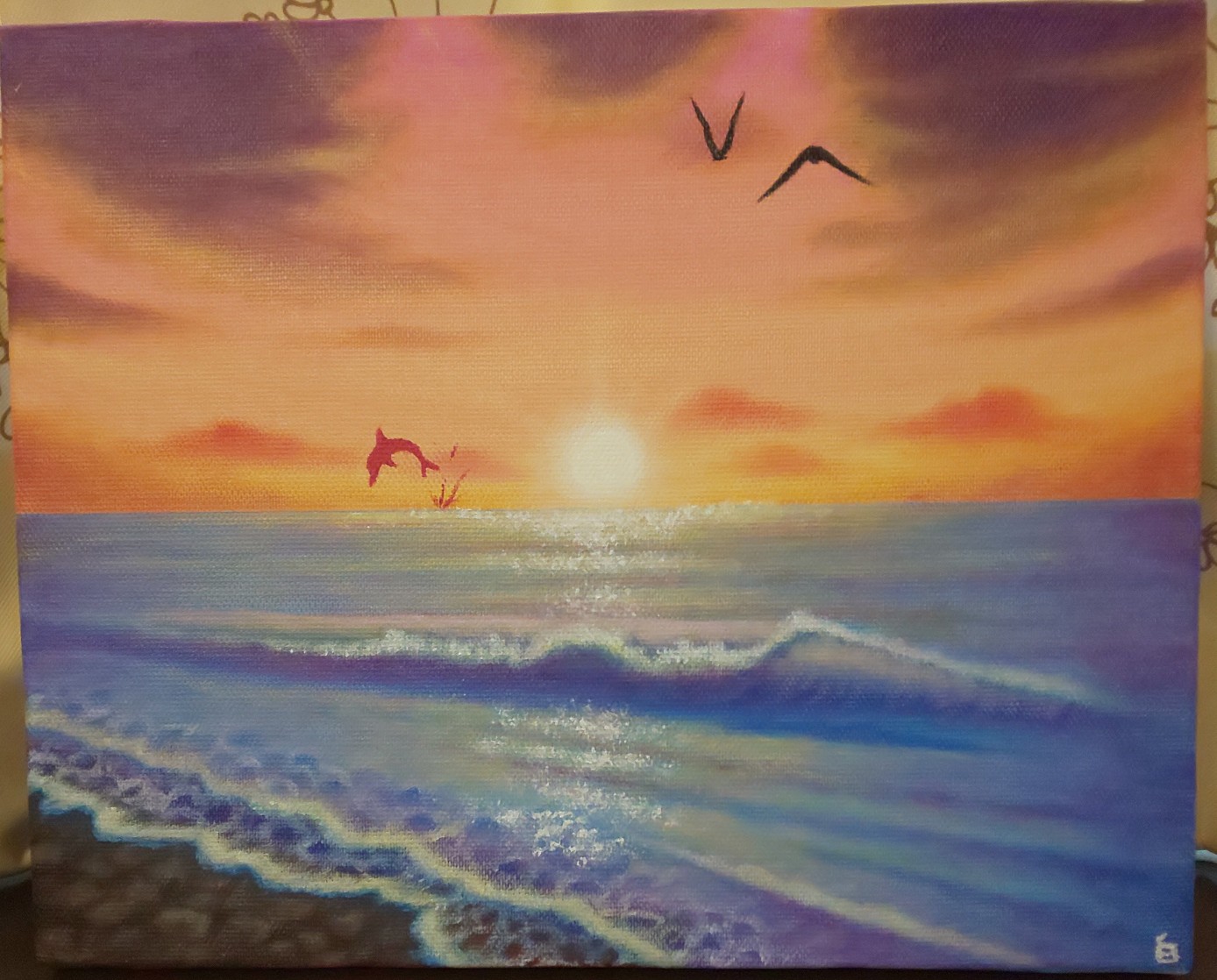 油絵画「海辺の砂地」 - その他