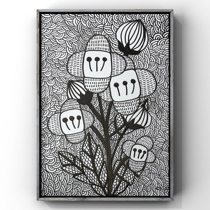 絵画アート原画インテリア花ライオン動物カラフルロボット赤金