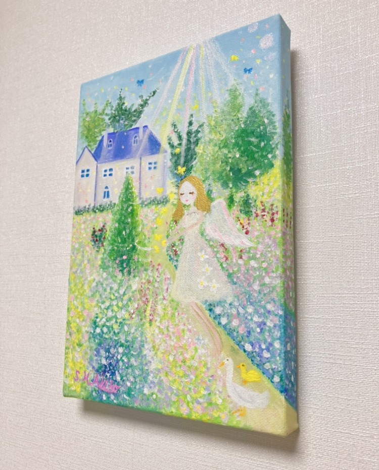 癒しの絵画 夜の輝き SMキャンバス アクリル画 - 美術品