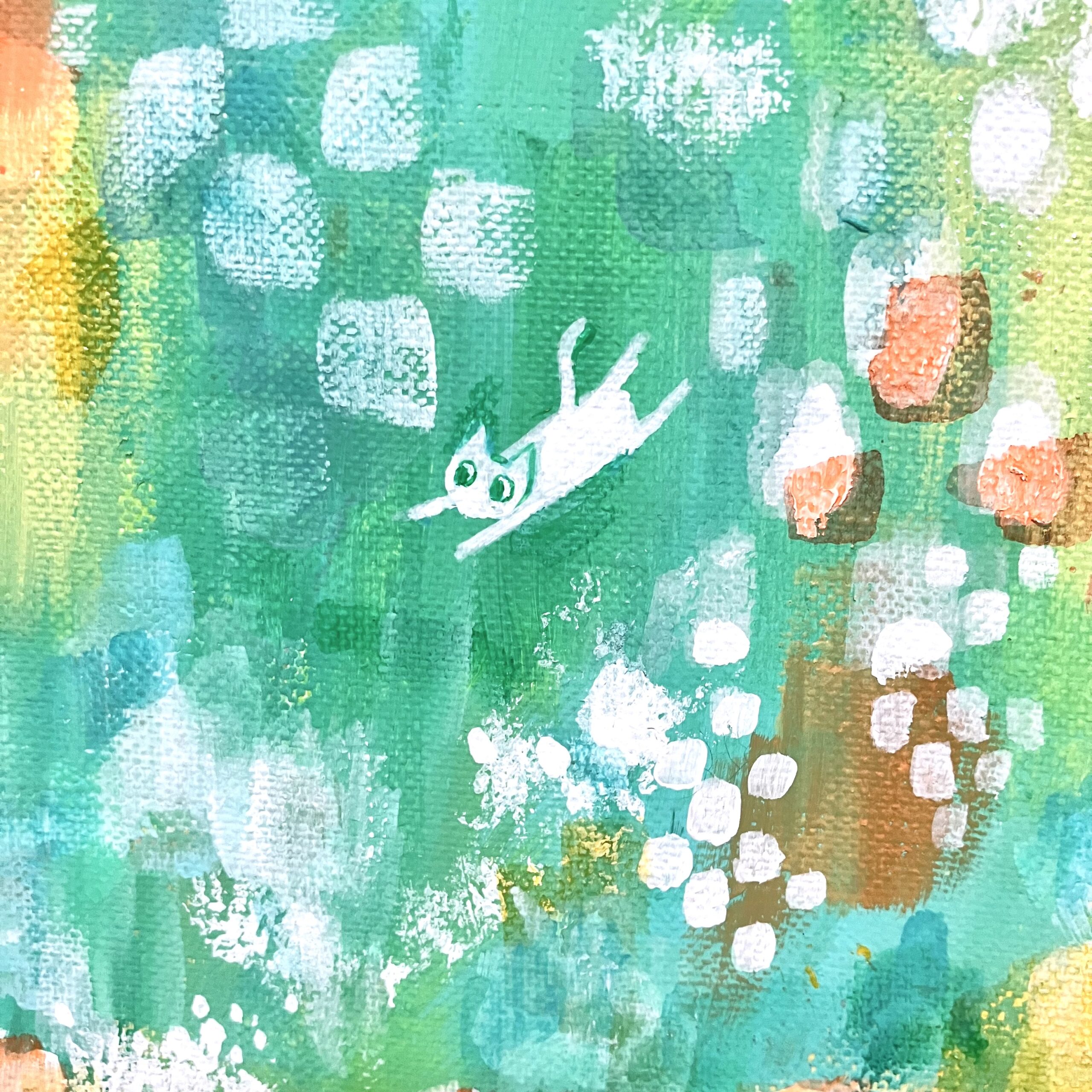 秋桜と猫 | wacaco［ワカコ］ ｜インテリア絵画 アートの専門