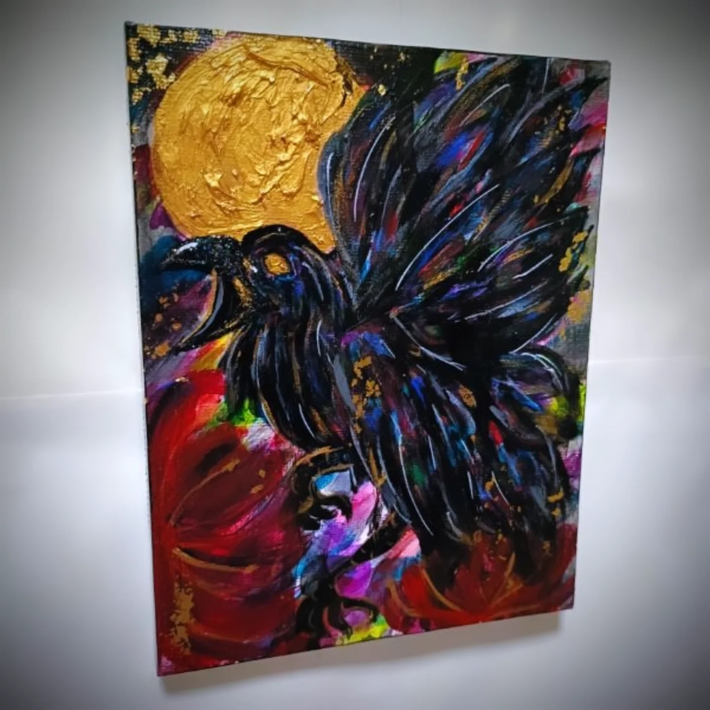 【F0号】八咫烏と月 F0号】八咫烏と月 | Chika Shinoda ｜インテリア絵画 アートの