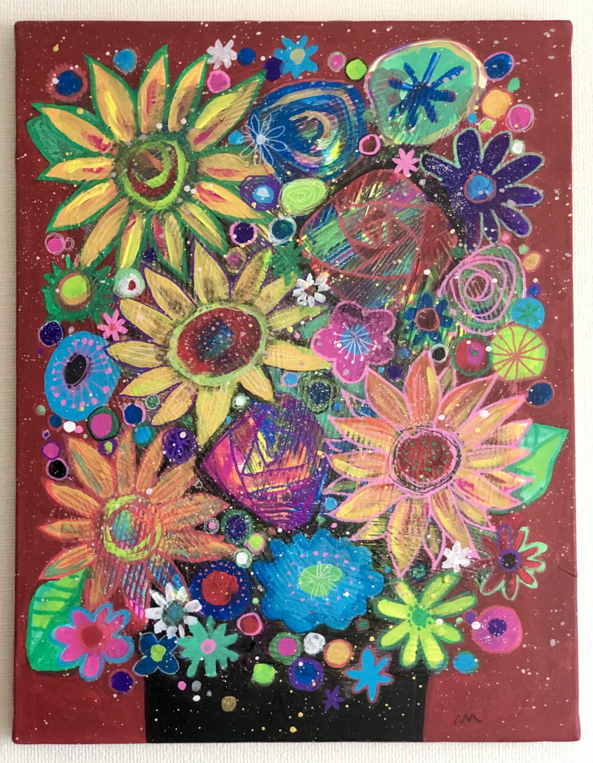 絵画 のおすすめ作品・人気作家 ひまわり 向日葵，赤，花 Sunflowers レッド インテリア絵画 アート