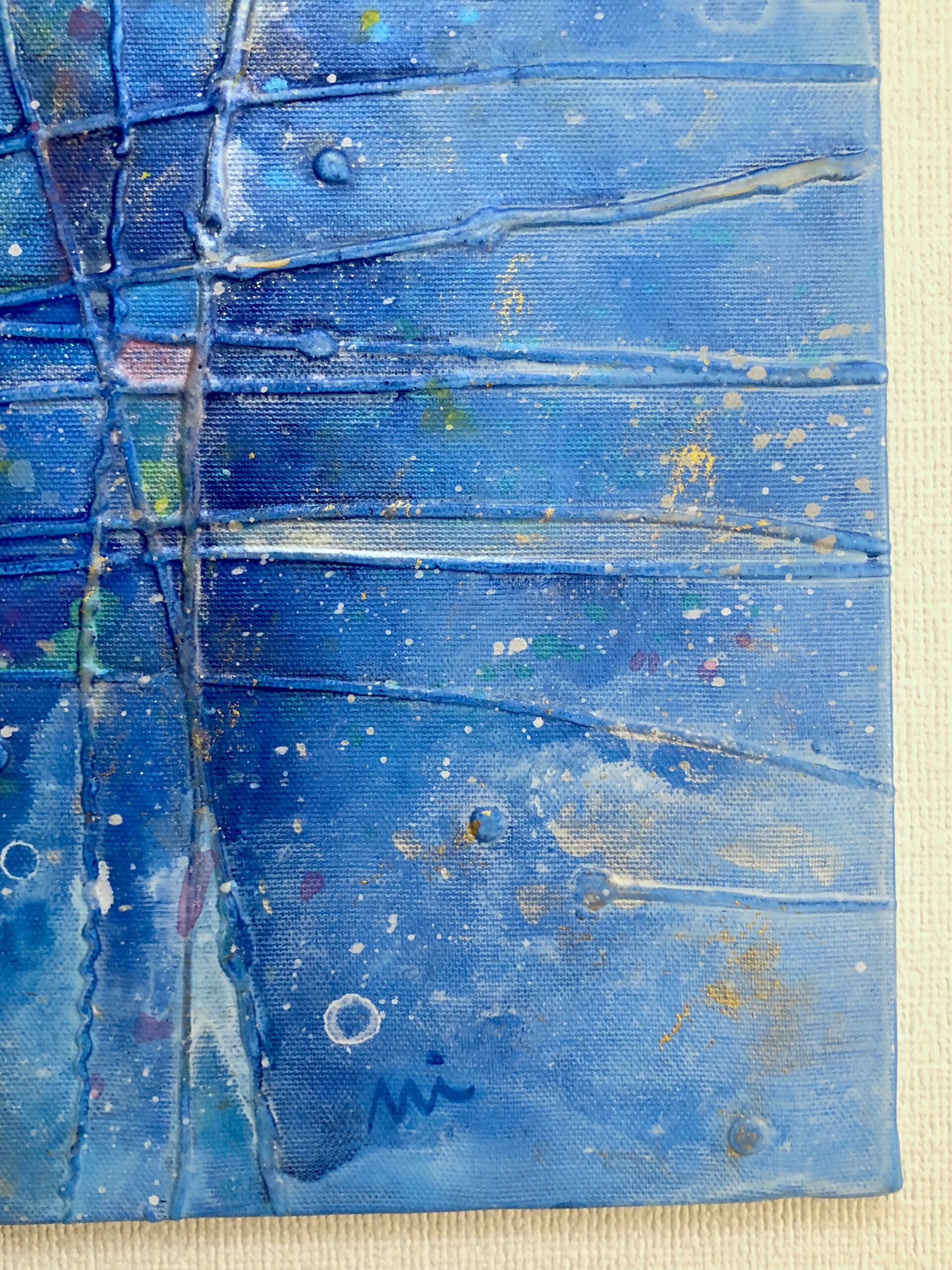 アクリル画　ひかるせかい。空の思い出　F6号キャンバス ひかるせかい。空の思い出 | Masako Itsuki ｜インテリア絵画