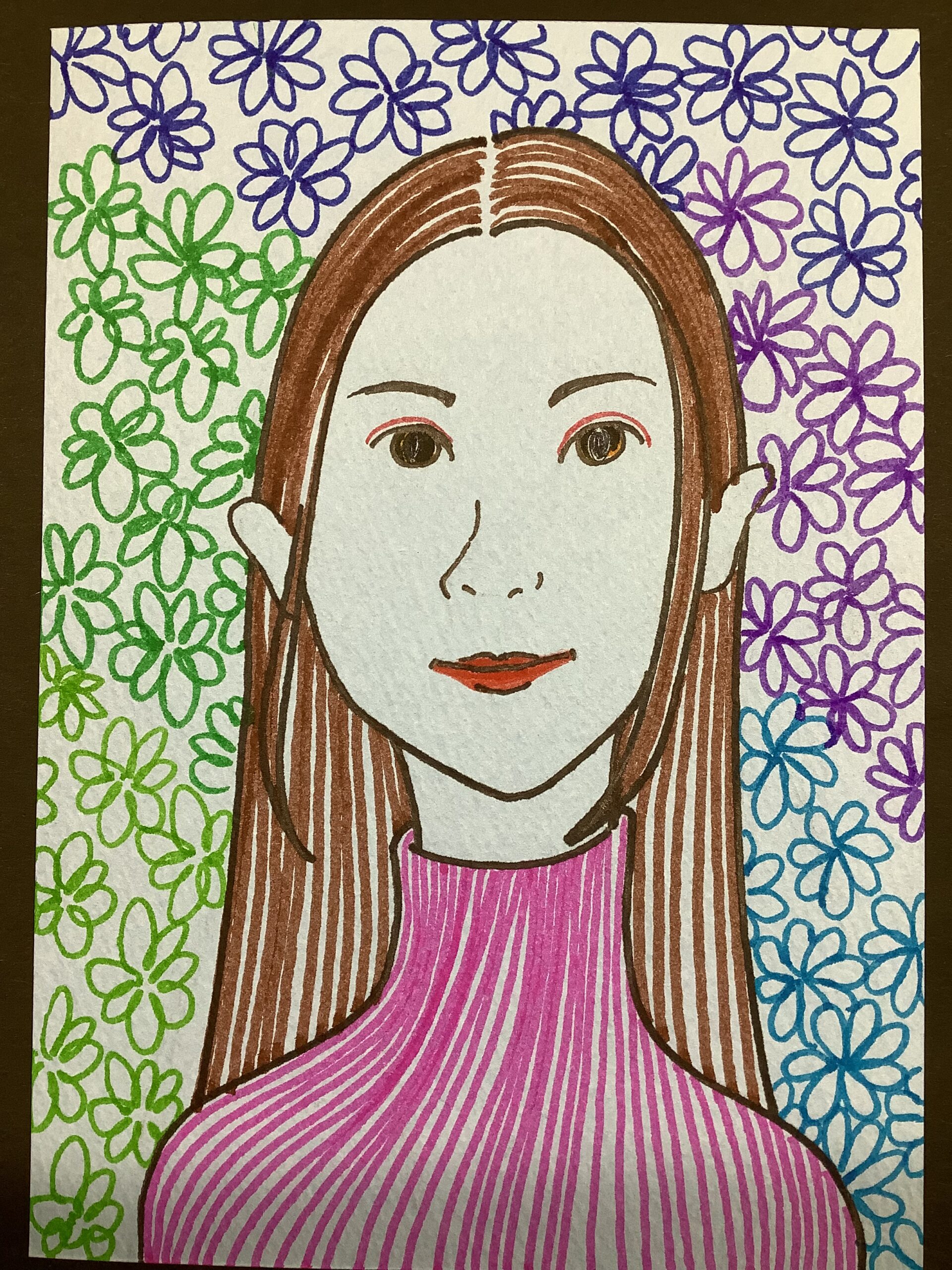 手描きイラスト のおすすめ作品・人気作家 女性人物花 凛とした女性 インテリア絵画 アート