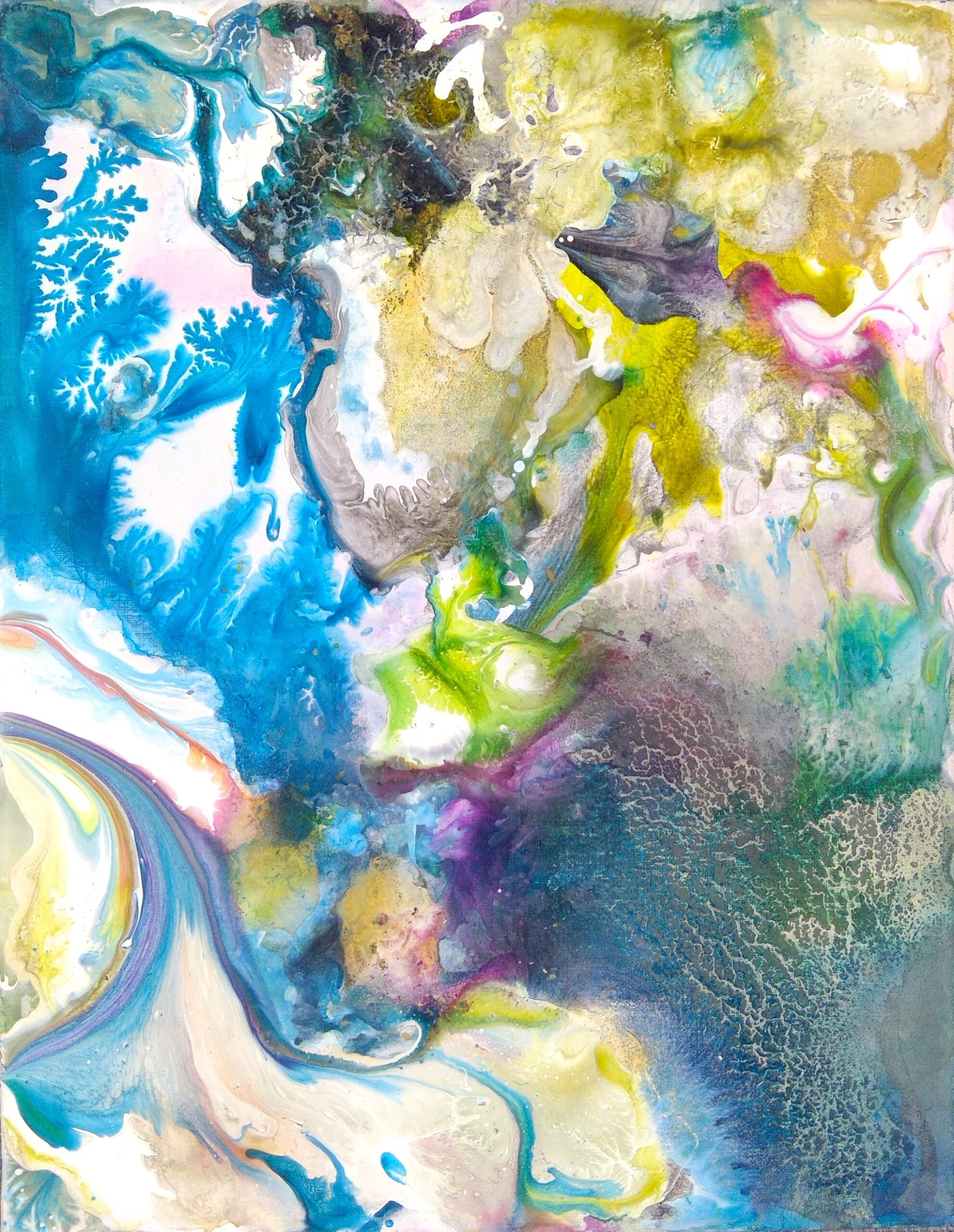 アクリル画 のおすすめ作品・人気作家 抽象画 花 ガーデン ファンタジー 庭 虹 Over the rainbow インテリア絵画 アート