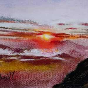 パステル画 のおすすめ作品・人気作家 富士山夕焼け雲海赤富士幻想的 富士山からの夕焼け 雲海が織りなす幻想風景 インテリア絵画 アート