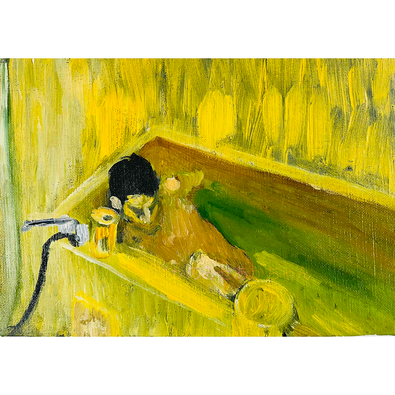 16×23㎝「痒い背中」油彩・原画・サムホール 16×23㎝「痒い背中」油彩・原画・サムホール