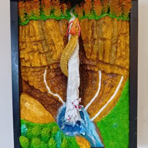 アクリル画 のおすすめ作品・人気作家 中禅寺湖 日光 滝龍鯉 立体絵画の「華厳の滝の登竜門  」（クレイ絵画） インテリア絵画 アート