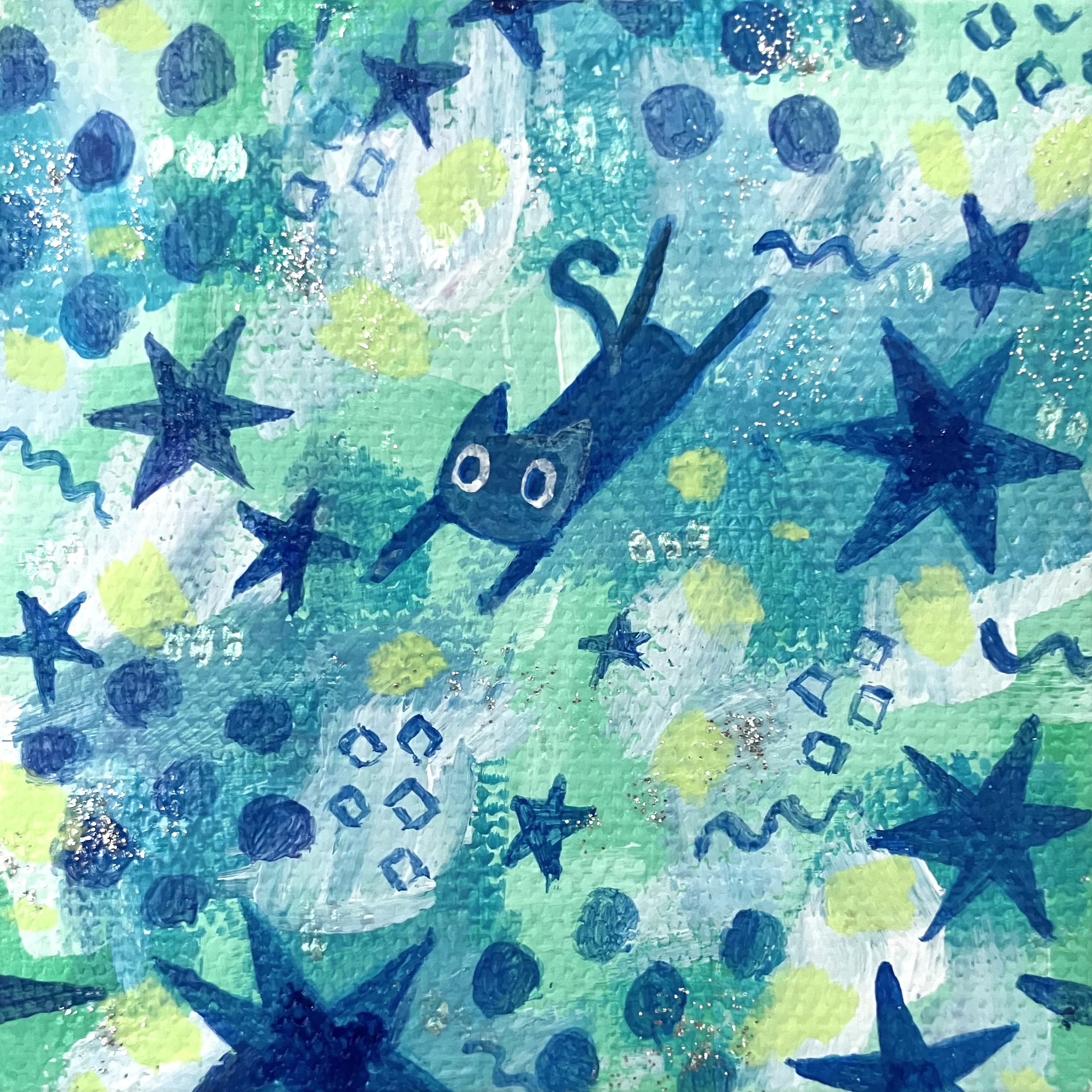 青い星の夢【ミニ原画】 | wacaco［ワカコ］ ｜インテリア絵画