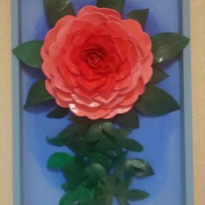 絵画 のおすすめ作品・人気作家  立体絵画「一輪の牡丹」（クレイ絵画） インテリア絵画 アート