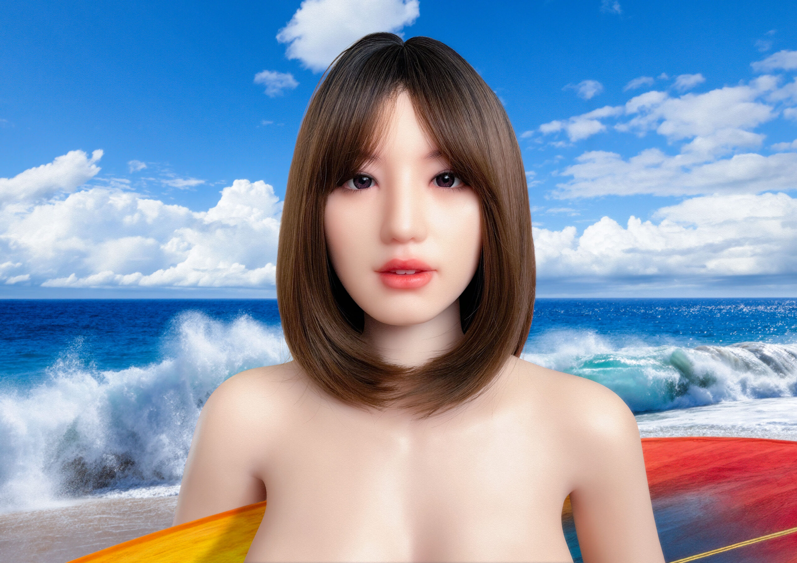 絵画 のおすすめ作品・人気作家 女性 海 サーファー サーフィン サーフボード ボード 夏 娘 寄せる 波 空 美人 雲 青空 飛沫 海神（わだつみ）の娘 #2 インテリア絵画 アート