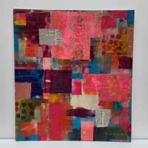 コラージュ のおすすめ作品・人気作家 コラージュ 　アクリル 　オイルパステル 　抽象画 「赤い村ROUSSILLON」 インテリア絵画 アート