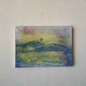 パステル画 のおすすめ作品・人気作家 パステル画 気球 湖 The wind blows インテリア絵画 アート