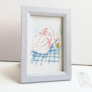 ペン画 ドローイングのおすすめ作品・人気作家 猫ガラスペン茶トラ猫シンプル 『よく遊んでよく眠る』“Play, Purr, Nap, Repeat” インテリア絵画 アート