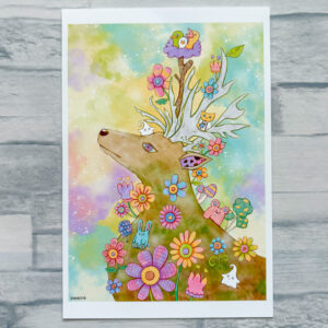 イラスト のおすすめ作品・人気作家 動物 自然 シカ 幻想的 オキシトシシ インテリア絵画 アート