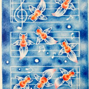 手描きイラスト のおすすめ作品・人気作家 海 クリオネ ミュージック 青 音楽 音符 クリオネ・ミュージック インテリア絵画 アート