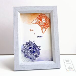 イラスト のおすすめ作品・人気作家 ポストカード 動物 猫 原画 龍神様 『ねことりゅうじん』“The Cat and the Dragon” インテリア絵画 アート