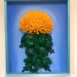 アクリル画 のおすすめ作品・人気作家  立体絵画「一輪の菊」（クレイ絵画） インテリア絵画 アート