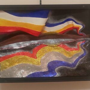 アクリル画 のおすすめ作品・人気作家  「湖畔の逆さオーロラ」（立体絵画） インテリア絵画 アート