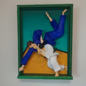 アクリル画 のおすすめ作品・人気作家  立体絵画「背負い投げ」（クレイ絵画） インテリア絵画 アート