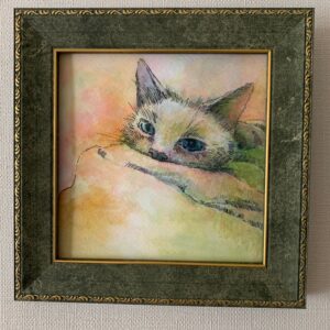 水彩画 のおすすめ作品・人気作家 猫水彩ペン画 Hello there インテリア絵画 アート