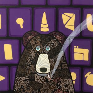 絵画 のおすすめ作品・人気作家 イラスト 動物 黒 熊 茶色 sanctum インテリア絵画 アート