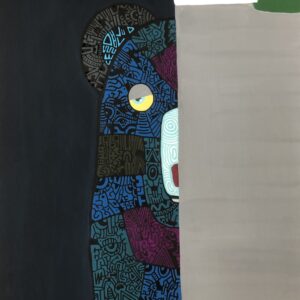 絵画 のおすすめ作品・人気作家 イラスト 動物 黒 熊 青 back in town インテリア絵画 アート