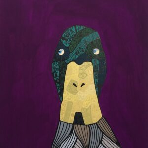 絵画 のおすすめ作品・人気作家 イラスト 動物 鳥 黒 紫 Duck! インテリア絵画 アート