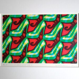 版画 のおすすめ作品・人気作家 ハイヒール　リボン　トリックアート ハイヒールとリボン インテリア絵画 アート