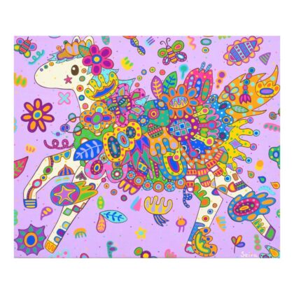 アクリル画 のおすすめ作品・人気作家 花 カラフル 馬 お花を纏ってごきげん インテリア絵画 アート