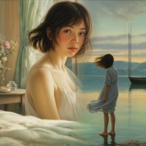 版画 のおすすめ作品・人気作家 人物 女性 夢 過去 風景 幻想回顧 -20250622-b インテリア絵画 アート