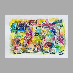 アクリル画 のおすすめ作品・人気作家 抽象画 ドローイング 公園 街 風景画 秋 Park, Autumn Impressions インテリア絵画 アート