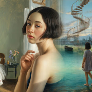 版画 のおすすめ作品・人気作家 人物 女性 夢 過去 風景 幻想回顧 -20250622-e インテリア絵画 アート